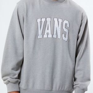 Vans Men's Small Classic Gray Crewneck Sweatshirt Loose Fit Cotton